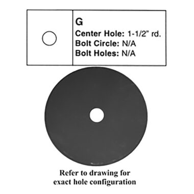 22" X .197" Gauge Concave Coulter Blade, 1-1/2" Round Center Hole
