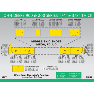 15′ Poly Skid Plate Kit, JD 915
